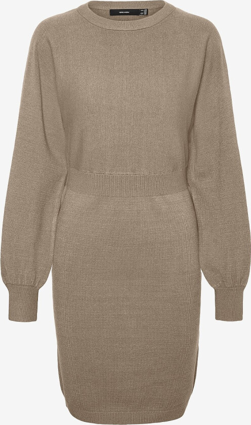Kjole vmHollykaris LS O-neck Dress GA Boo - Beige
