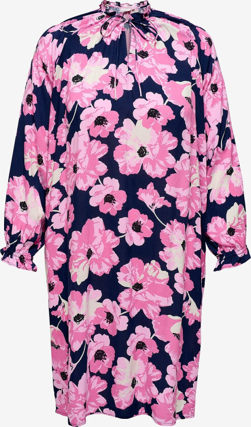 Kjole carIsebelle Life L/S Frill Blk Dress - Rosa