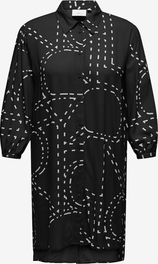 Skjortekjole carPhoebe Life 3/4 Shirt Dress Aop - Svart