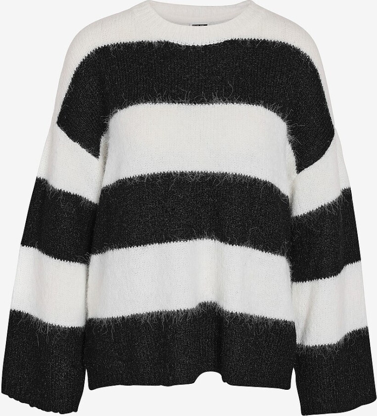 Genser nmSutton L/S Oversize Knit Fwd Curv - Hvit