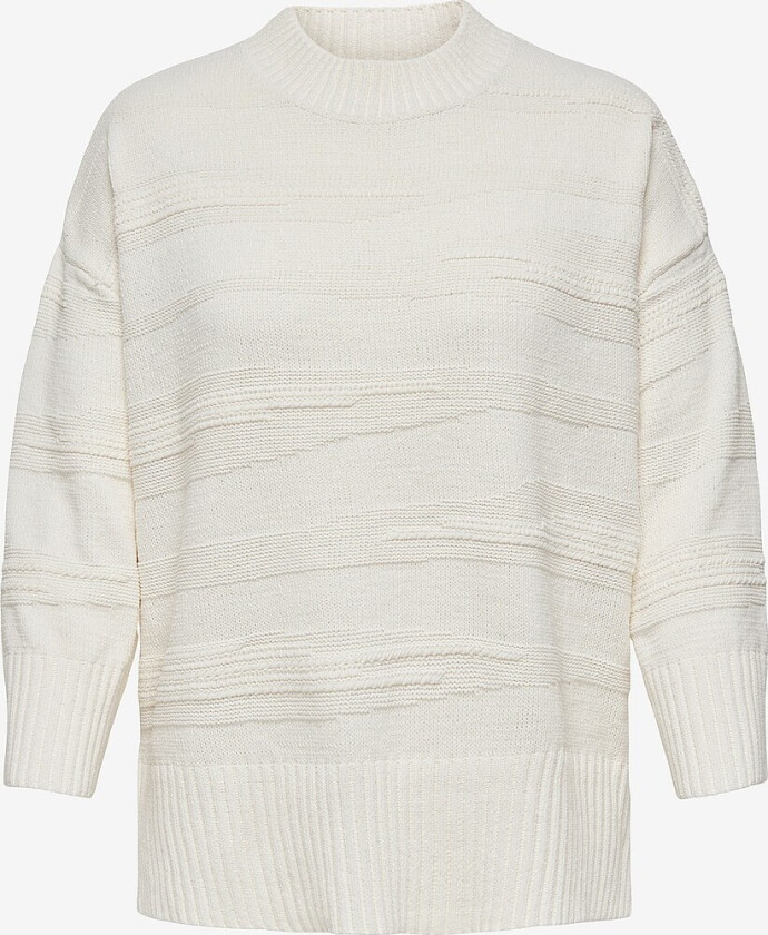 Genser catIma LS Loose Structure O-neck - Hvit