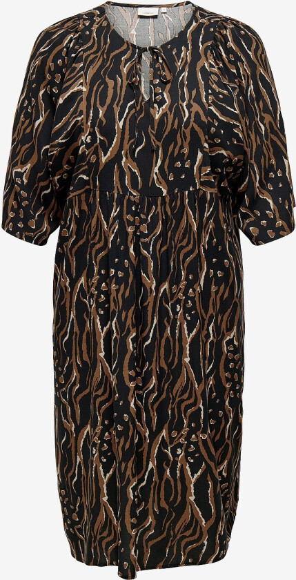 Kjole carPeony Life 3/4 Calf Dress Aop - Svart