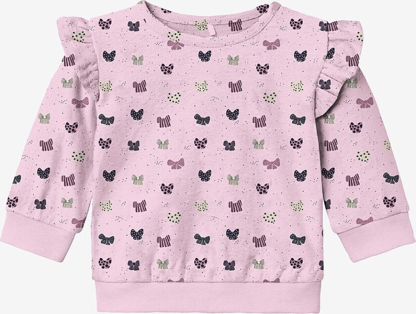 Topp nbfRibow LS O Neck - Rosa