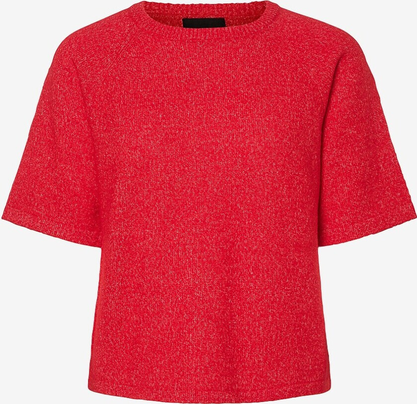 Topp pcMikela SS O-neck Knit MM - Rød