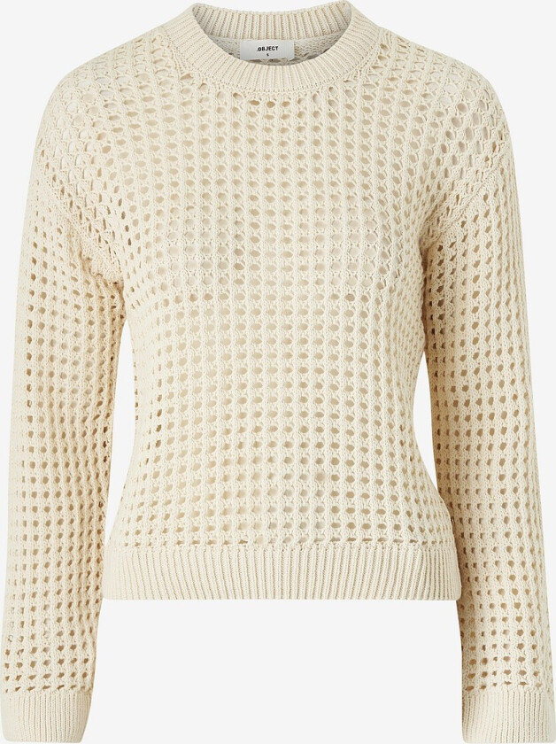 Genser objCharlie L/S Knit Pullover - Beige