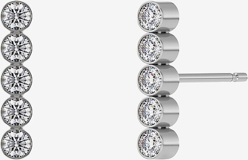 Øredobben Twiggy Studs CZ Steel - Sølv