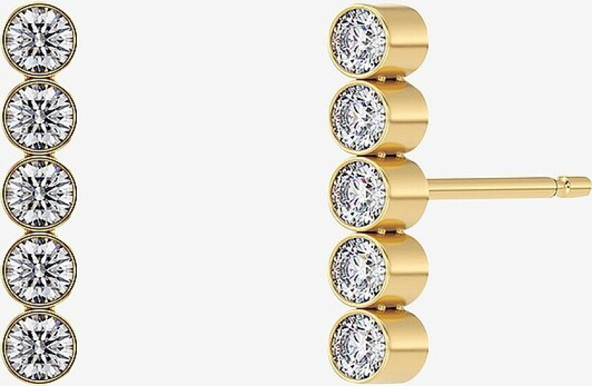 Øredobben Twiggy Studs CZ Gold - Gull
