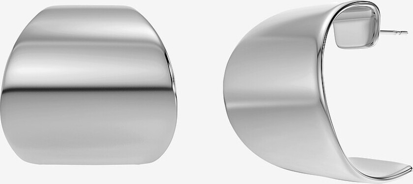 Øreringen Solo Hoops L Steel - Sølv