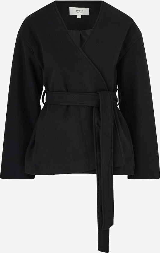 Kåpe Belted Short Coat - Svart