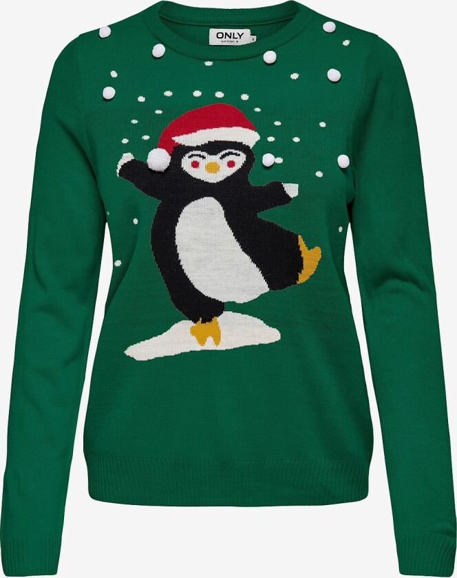 Julegenser onlXmas LS O-neck Mix Detail Box KN - Grønn