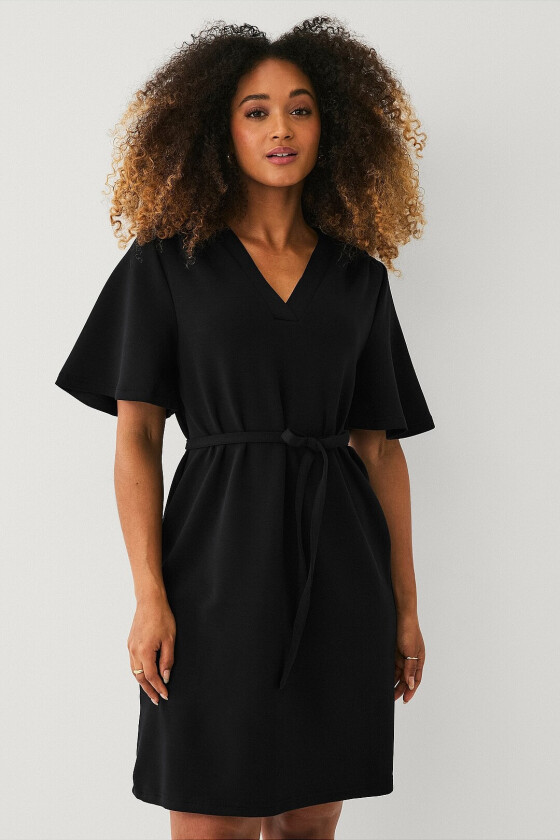 Kjole slfTenny SS V-neck Short Dress - Svart