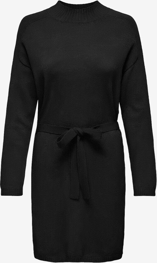 Kjole onlLeva LS Belt Dress EX Knt - Svart