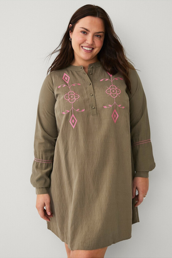 Kjole mFlorina L/S Short Dress - Grønn