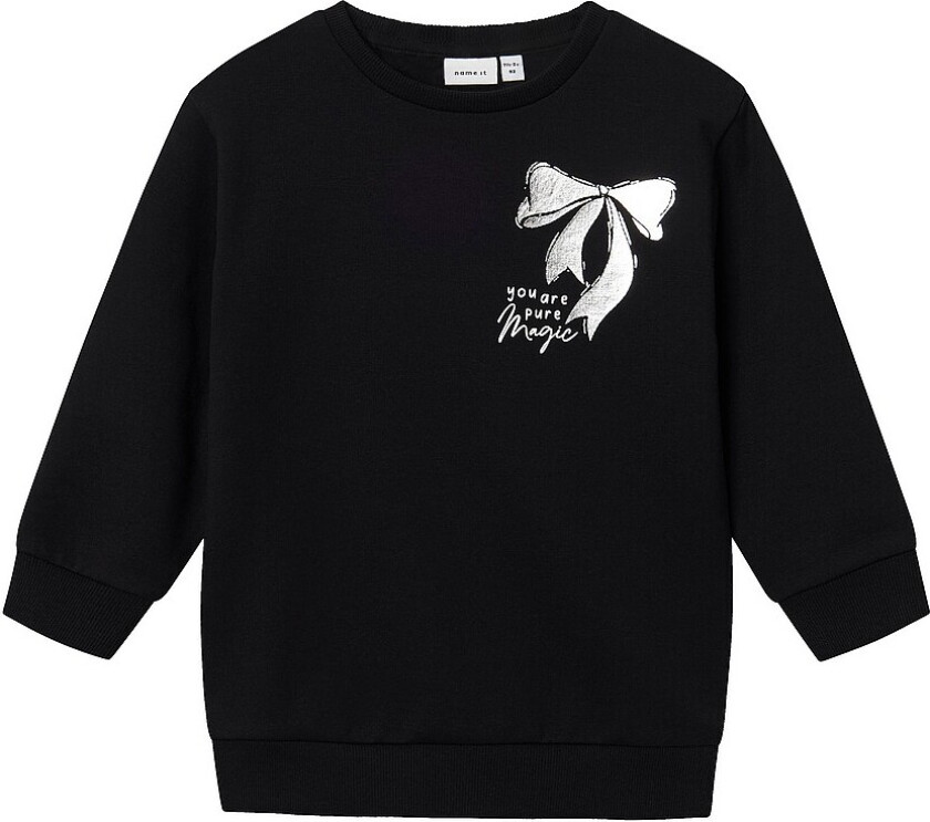 Kjole nmfRenata Nreg Sweat Tunic Bru Box - Svart