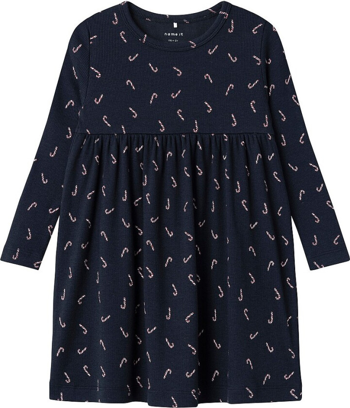 Kjole nmfDab LS Dress - Blå