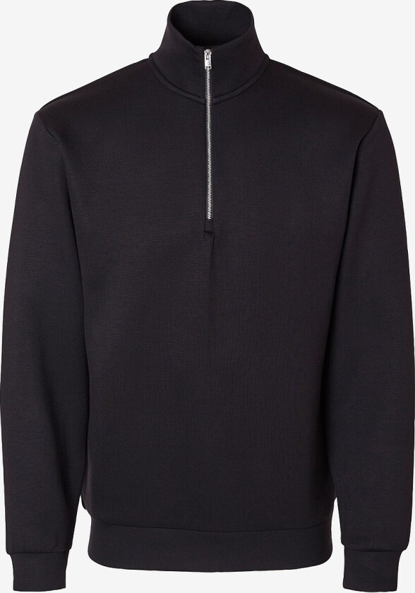 Collegegenser slhEmanuel Soft Zip High Neck Sweat - Svart