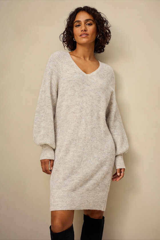 Strikket kjole Lily Premium - Beige