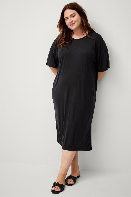 Kjole nmMayden 2/4 Dress Curve - Svart