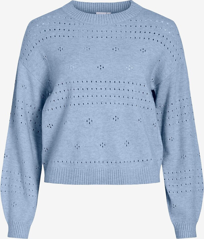Genser viRil L/S O-neck Pointelle Knit Top - Blå