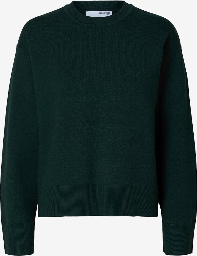 Pullover slfKamma LS Knit O-neck - Grønn