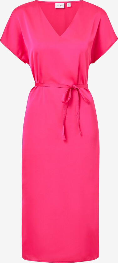 Kjole VIELLETTE V-NECK S/S DRESS/SU - NOO - Rosa