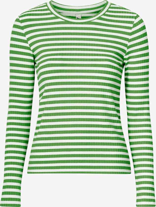 Topp jdyFransiska L/S Stripe O-Neck Top - Grønn