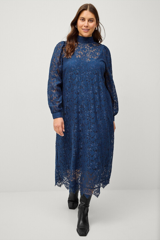 Blondekjole caGinsita L/S Midi Dress - Blå