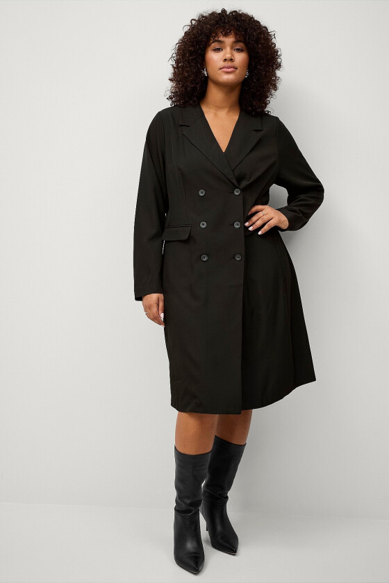 Kjole mCarla L/S Blk Blazer Dress - Svart