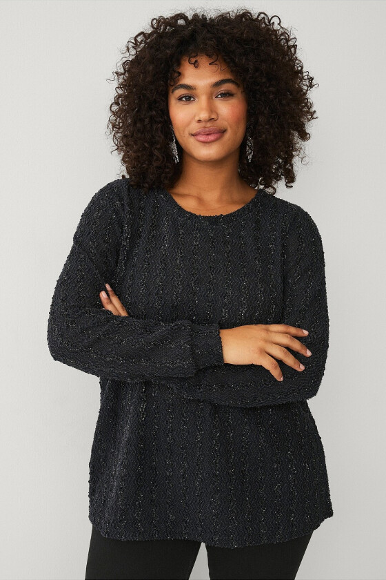 Topp mUnika L/S Blouse - Svart