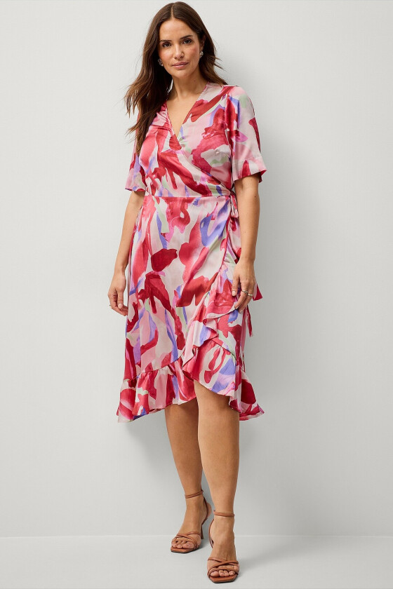 Omslagskjole mFantom S/S Blk Wrap Dress - Rød