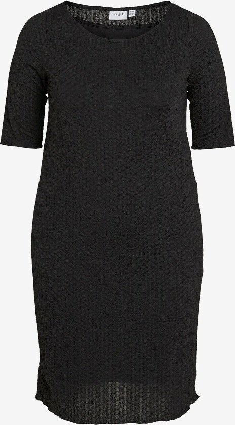 Kjole viAnnie Boatneck Short Dress Curve - Svart