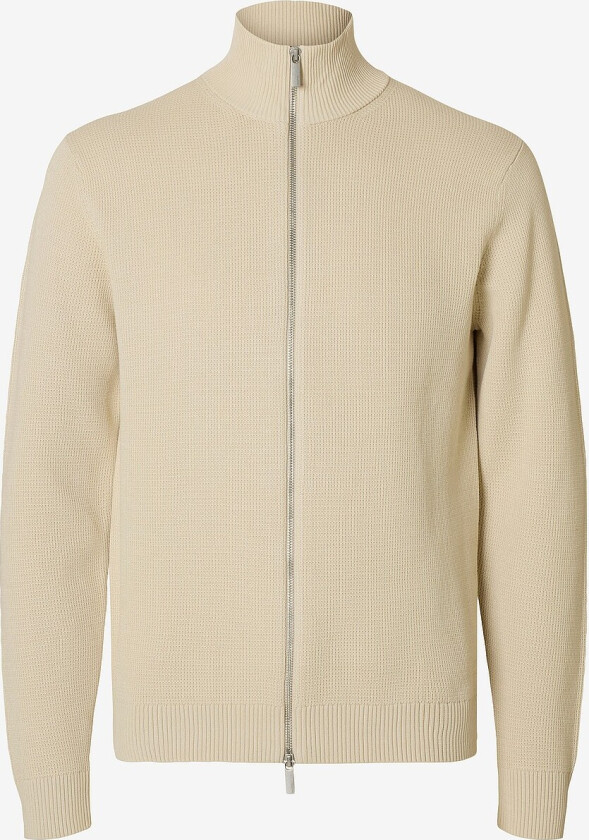 Kardigan Slhdane LS Knit Structure Full Zip - Beige