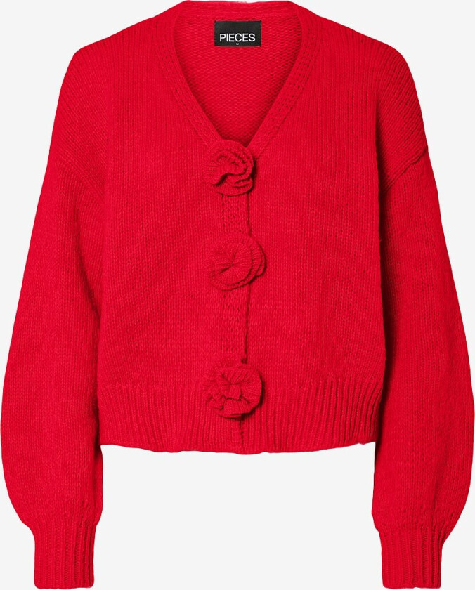 Kardigan pcFatima LS Knit Cardigan - Rød