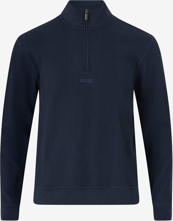 Collegegenser Structure 1/4 Zip - Blå