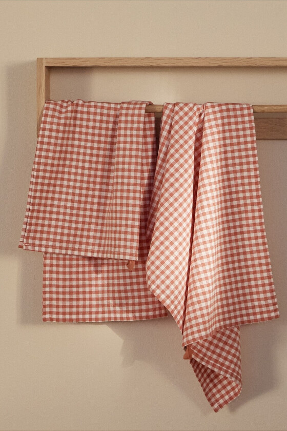 Kjøkkenhåndkle Ramona Check 2-pakning - Rosa