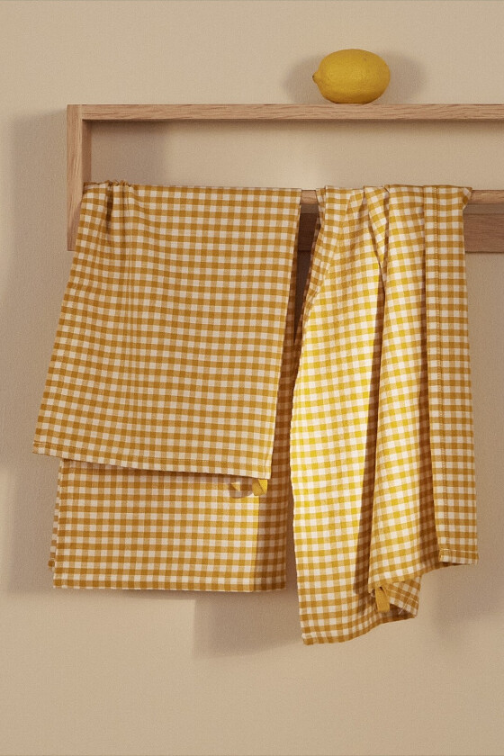 Kjøkkenhåndkle Ramona Check 2-pakning - Gul