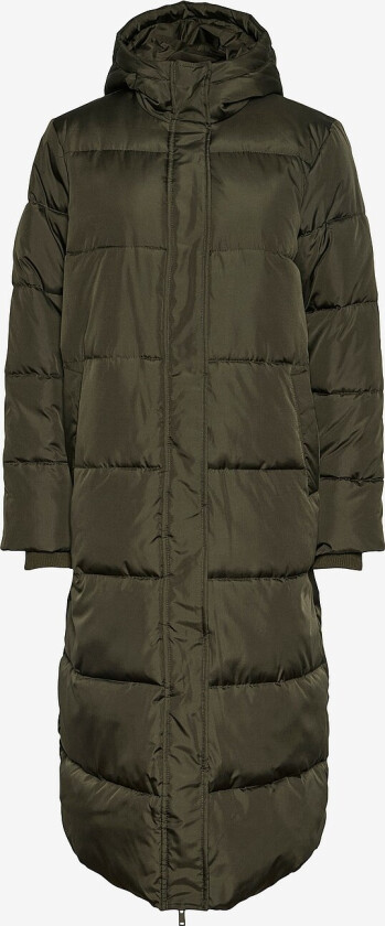 Jakke pcMaddie Long Puffer Jacket - Grønn