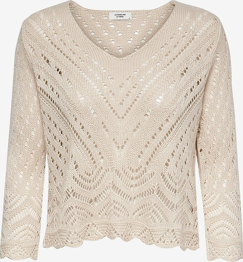 Topp jdyew Sun 3/4 Cropped Pullover Knt - Hvit