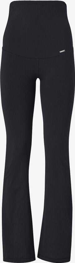 Graviditetsstrømpebukser Ribbed Seamless Flare Maternity Tights - Svart