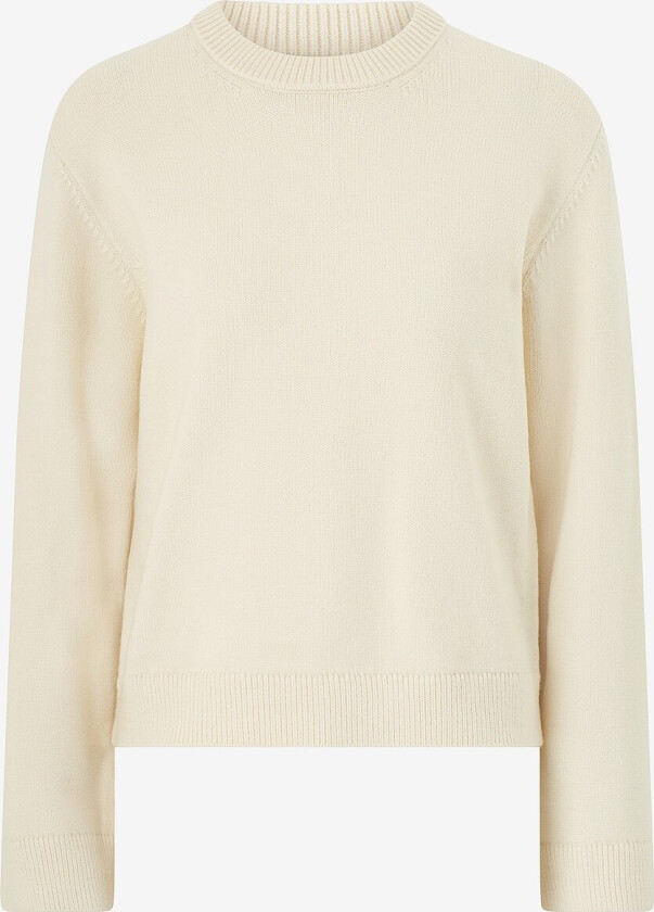 Genser Knitted Crew Neck Sweater - Beige