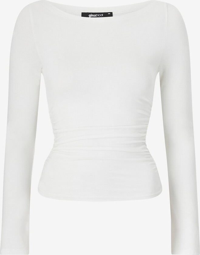 Topp Soft Touch Boatneck Top - Hvit
