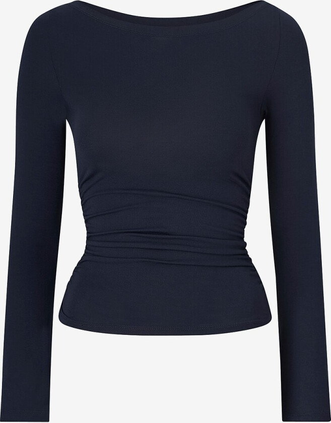 Topp Soft Touch Boatneck Top - Blå