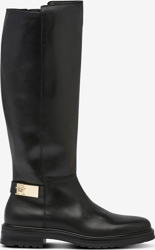 Støvler TH Logo Leather Long Boot - Svart