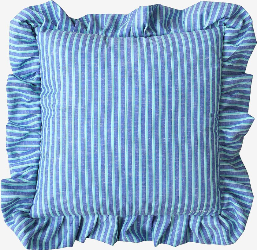 Pute med volang Stripe - Blå
