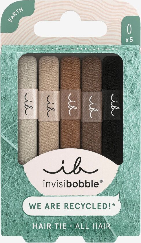Hair Tie 5Pc - Brun