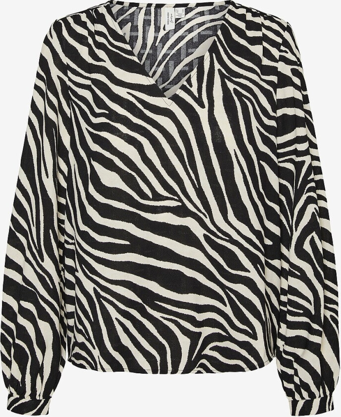 Topp vmcTeagan L/S V-neck Top - Beige