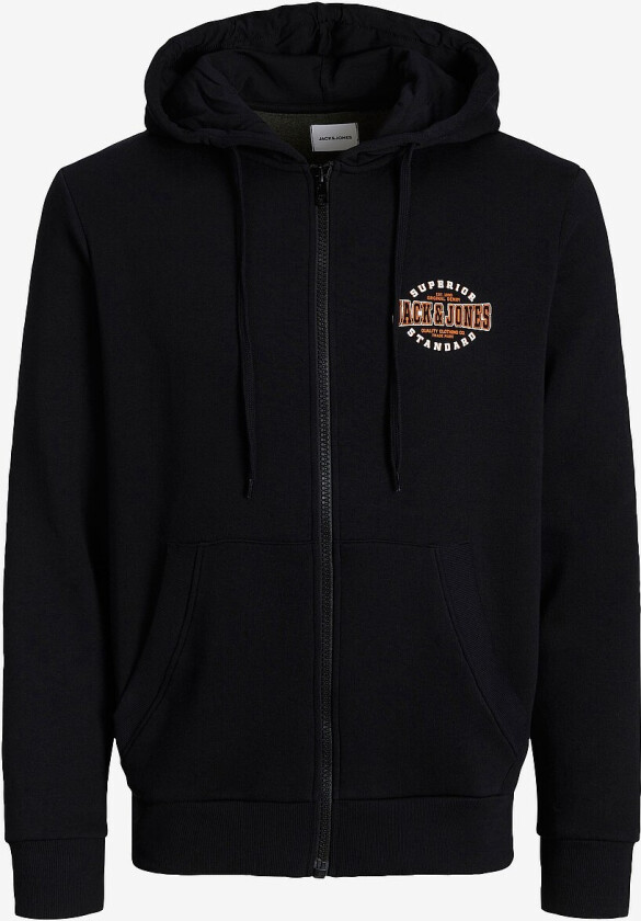 Hettegenser jjLogo Sweat Zip Hood 2 Col - Svart