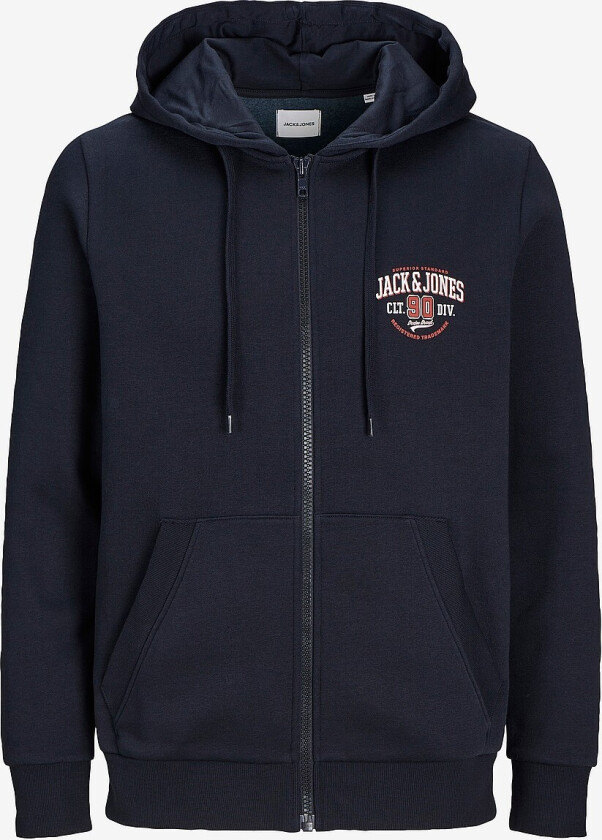 Hettegenser jjLogo Sweat Zip Hood 2 Col - Blå