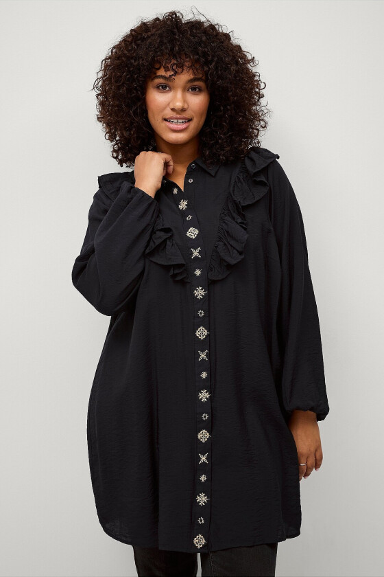 Skjortekjole mKam L/S Shirt Dress - Svart
