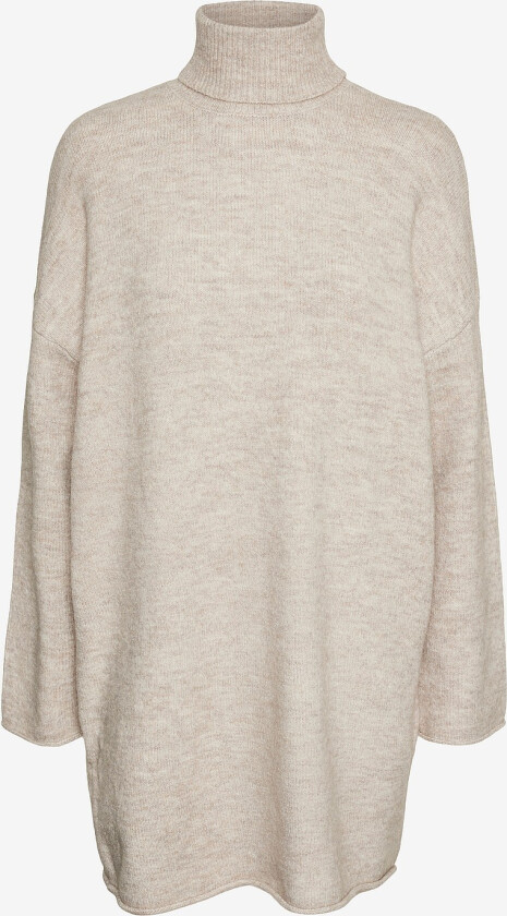 Genser vmGemma LS Roll Neck Knit Dress - Beige